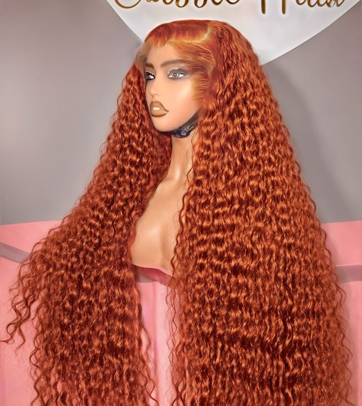 13x4, 13x6 HD Lace Orange Ginger Curly Deep Wave Frontal Wig