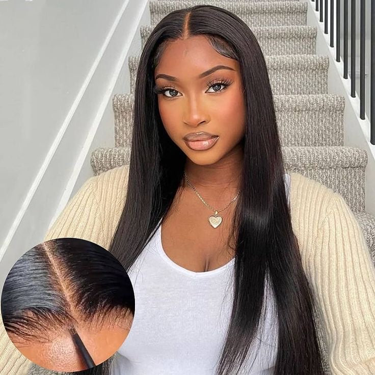 Glueless Wear and Go Bone Straight 5x5 Pre-Cut Lace Closure Wig
