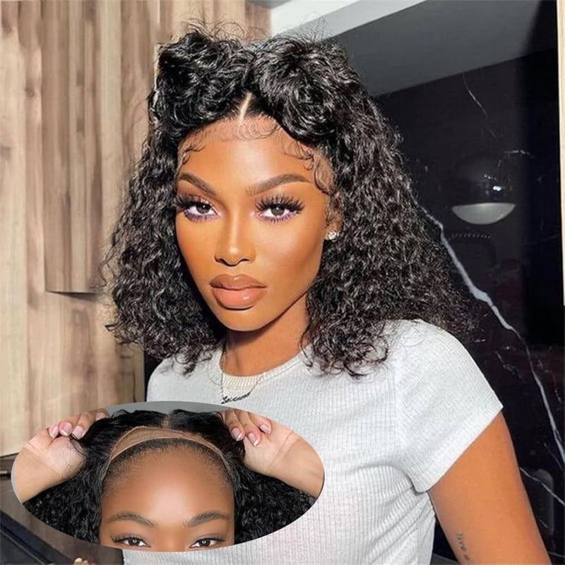 Glueless Prebleached Knots Real Scalp Preplucked hairline Ready To Wear & Go Water Wave Wig