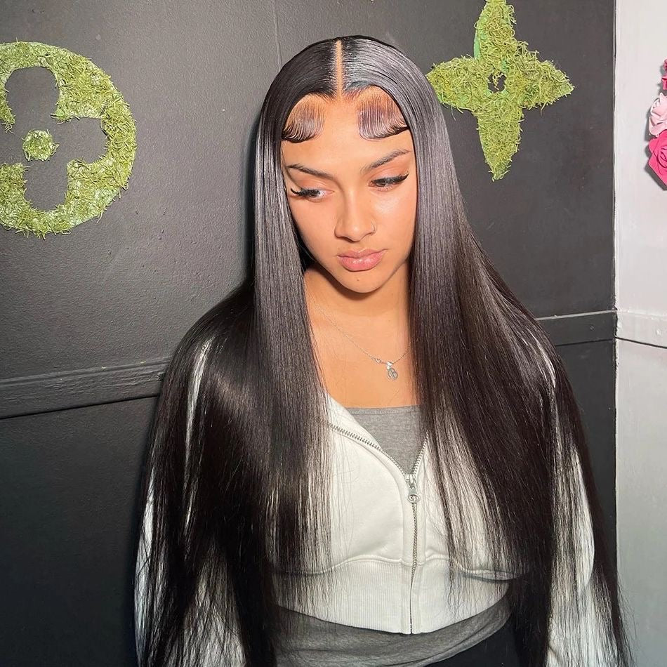 100% Vietnamese Super Double Drawn Bone Straight Glueless 7x5 Lace Frontal Wig