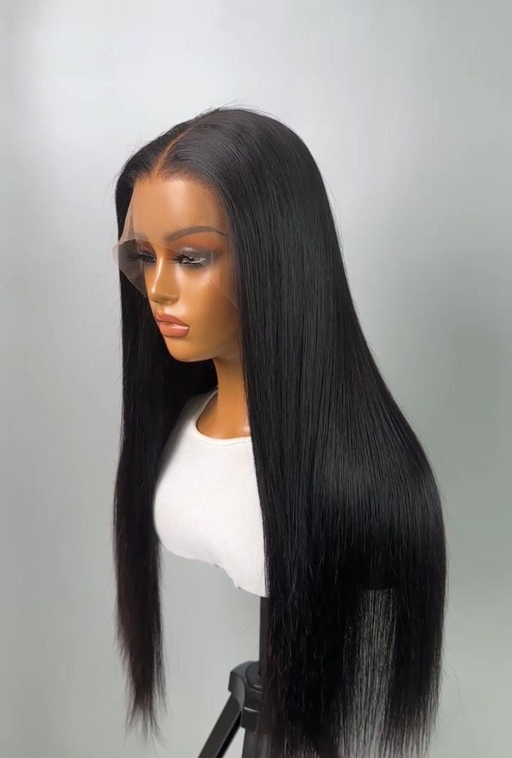 13x4 HD Lace180 Density Straight Pre Plucked Lace Frontal Wig
