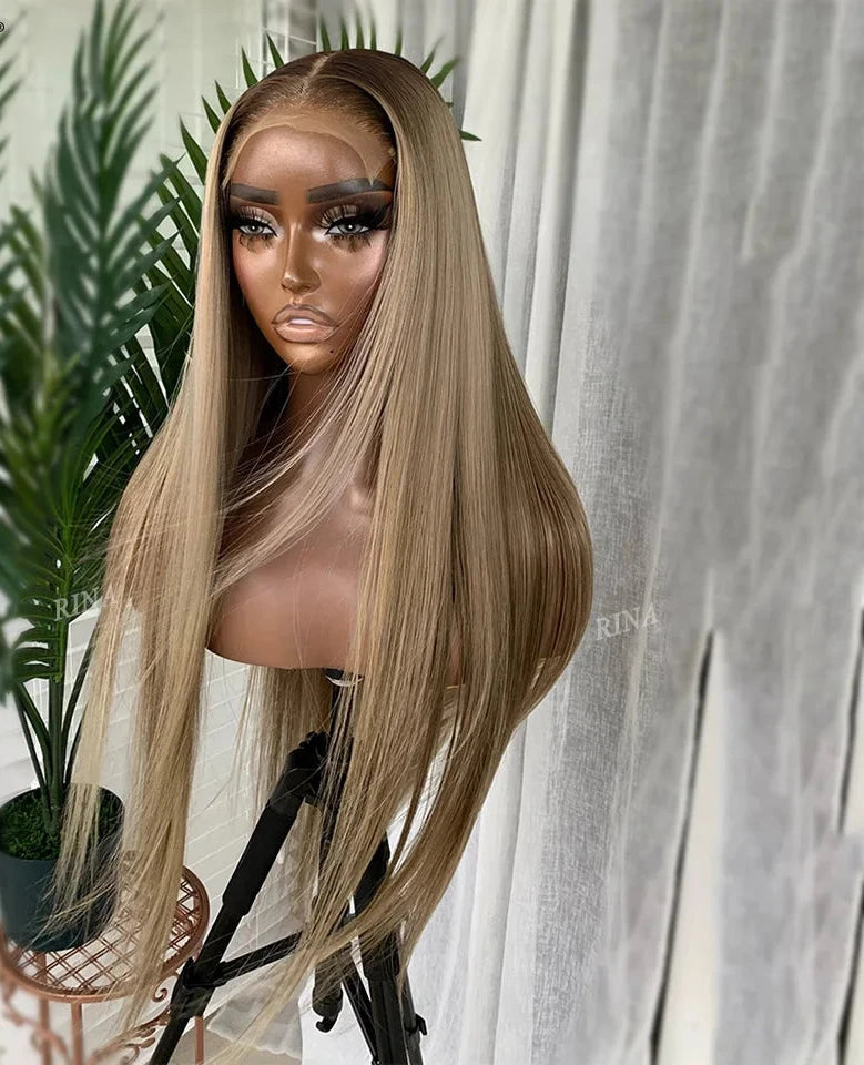 13X6 Transparent Lace Straight Human Hair 180% Density Lace Front Wig