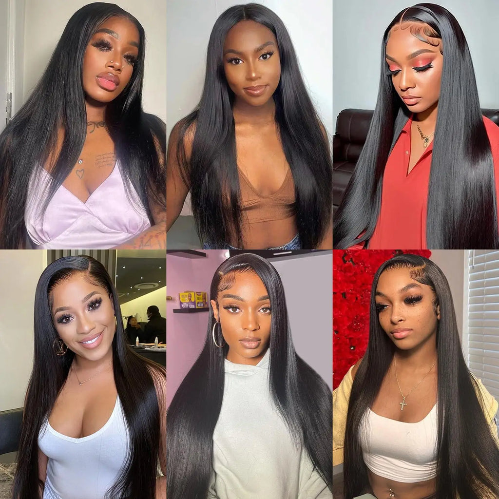 13x4 HD Lace180 Density Straight Pre Plucked Lace Frontal Wig