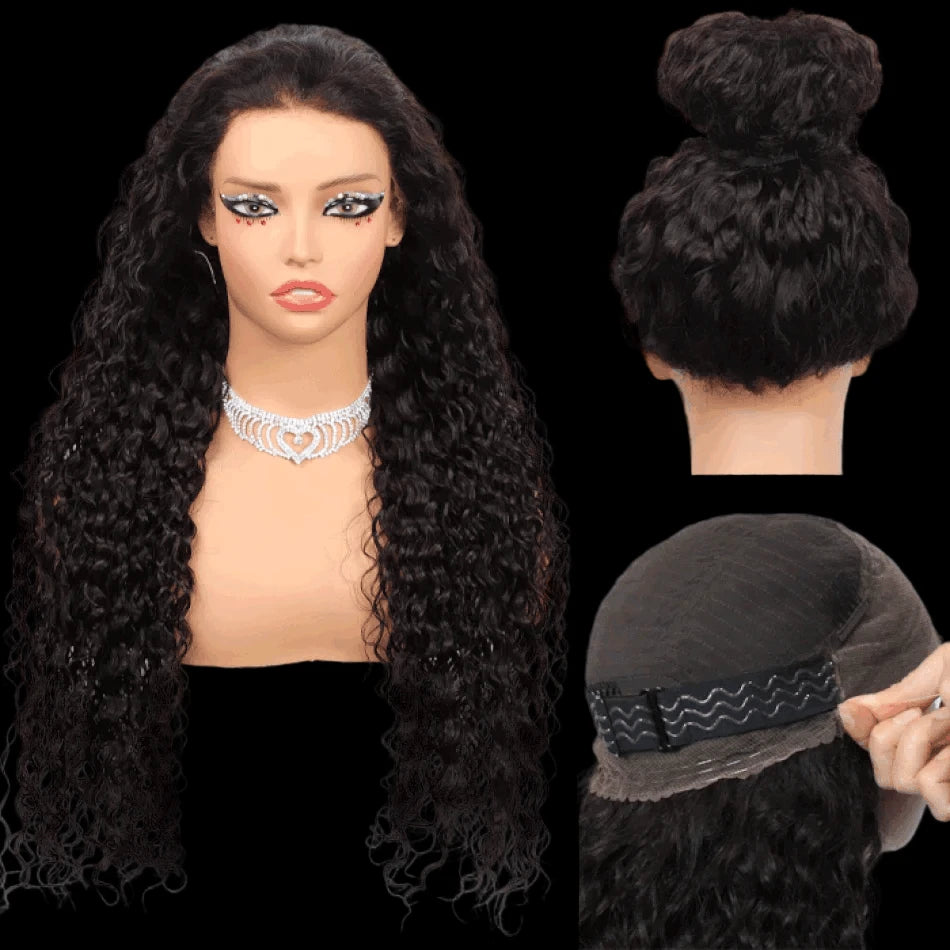 360 Full Lace Kinky Curly Wig Glueless HD Invisi Strap Drawstring Lace Frontal Wig