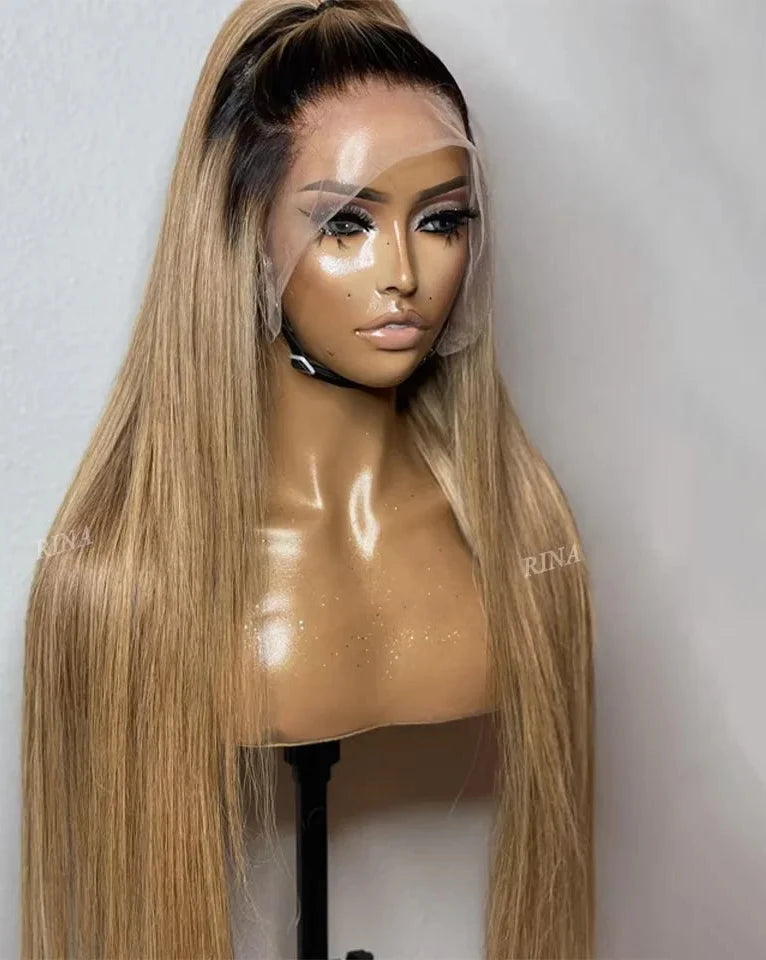 13X6 Transparent Lace Straight Human Hair 180% Density Lace Front Wig