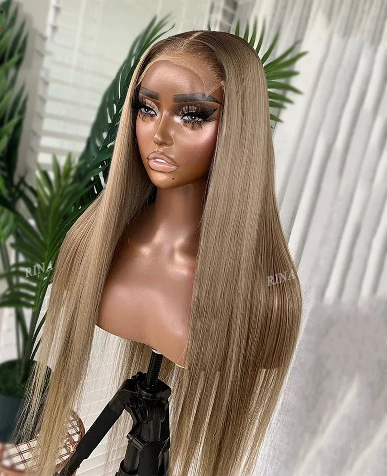 13X6 Transparent Lace Straight Human Hair 180% Density Lace Front Wig